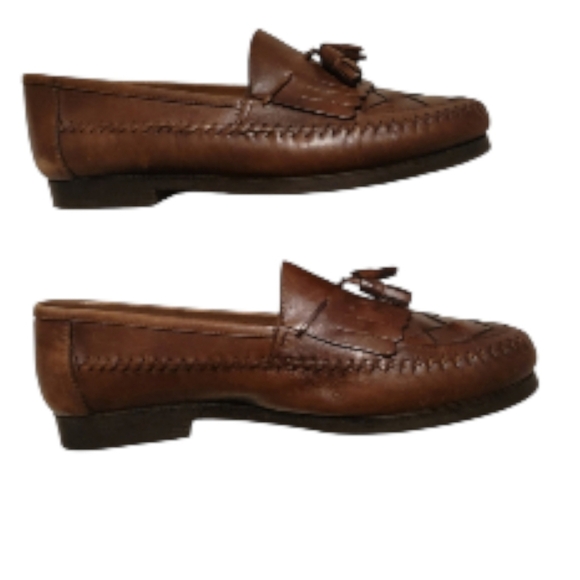 GIRGIO BRUTINI Woven Leather Upper Loafers Brown Size 11.5 - Picture 2 of 8